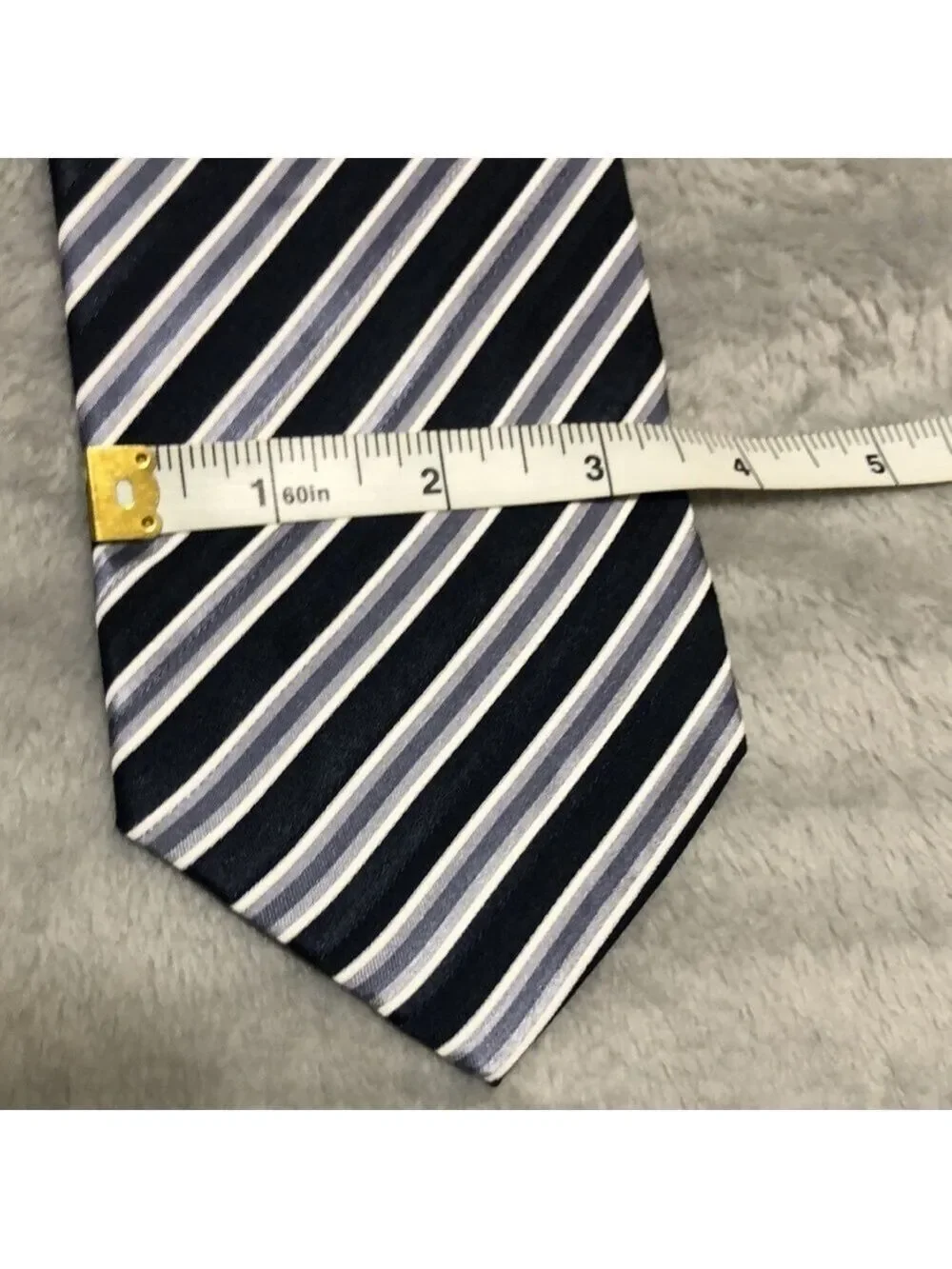 GRAND JOUR Paris Blue and Gray Striped Tie
